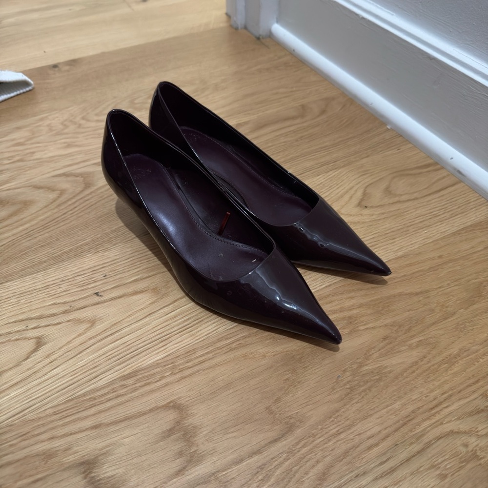 Mango Elegant Burgundy Pointed-Toe Women's Heels